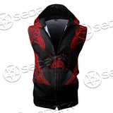 Ravens Norse Mythology Red Pattern SED-0697 Zip Sleeveless Hoodie