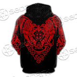 Ravens Norse Mythology Red Pattern SED-0697 Hoodie & Zip Hoodie Raglan