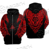 Ravens Norse Mythology Red Pattern SED-0697 Hoodie & Zip Hoodie Raglan