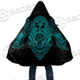 Ravens Norse Mythology Green Pattern SED-0698 Cloak