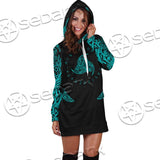 Ravens Norse Mythology Green Pattern SED-0698 Hoodie Dress