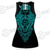 Ravens Norse Mythology Green Pattern SED-0698 Women Tank Top