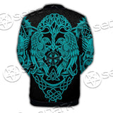 Ravens Norse Mythology Green Pattern SED-0698 Button Jacket