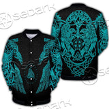 Ravens Norse Mythology Green Pattern SED-0698 Button Jacket