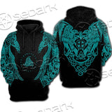 Ravens Norse Mythology Green Pattern SED-0698 Hoodie & Zip Hoodie Raglan