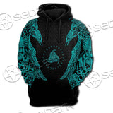 Ravens Norse Mythology Green Pattern SED-0698 Hoodie & Zip Hoodie Raglan