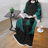 Ravens Norse Mythology Green Pattern SED-0698 Sleeved Blanket