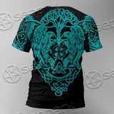 Ravens Norse Mythology Green Pattern SED-0698 Unisex T-shirt