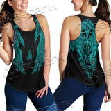 Ravens Norse Mythology Green Pattern SED-0698 Women Tank Top