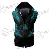 Ravens Norse Mythology Green Pattern SED-0698 Zip Sleeveless Hoodie