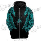 Ravens Norse Mythology Green Pattern SED-0698 Hoodie & Zip Hoodie Raglan