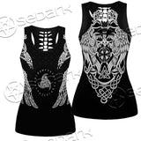 Ravens Norse Mythology White Pattern SED-0699 Women Tank Top