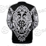 Ravens Norse Mythology White Pattern SED-0699 Button Jacket