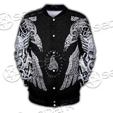 Ravens Norse Mythology White Pattern SED-0699 Button Jacket