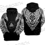 Ravens Norse Mythology White Pattern SED-0699 Hoodie & Zip Hoodie Raglan