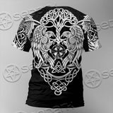 Ravens Norse Mythology White Pattern SED-0699 Unisex T-shirt