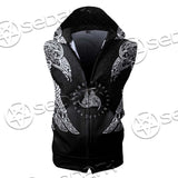 Ravens Norse Mythology White Pattern SED-0699 Zip Sleeveless Hoodie