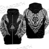 Ravens Norse Mythology White Pattern SED-0699 Hoodie & Zip Hoodie Raglan