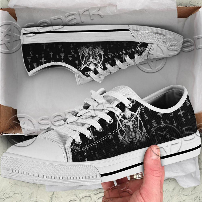 Baphomet Sigil Inverted Cross SED-0701 Unisex Canvas Shoes Low Top