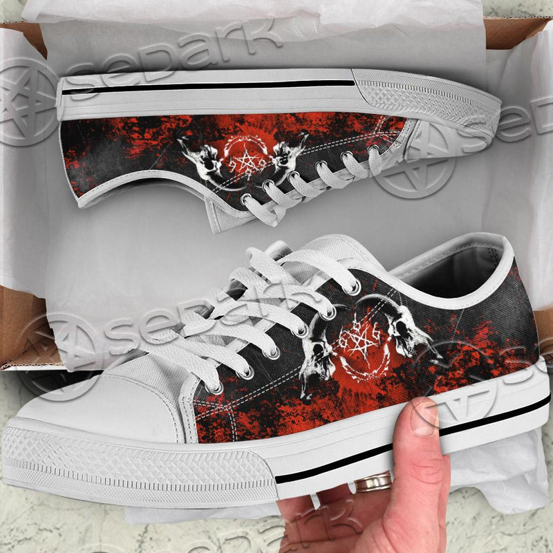 Goat Head 666 SED-0703 Unisex Canvas Shoes Low Top