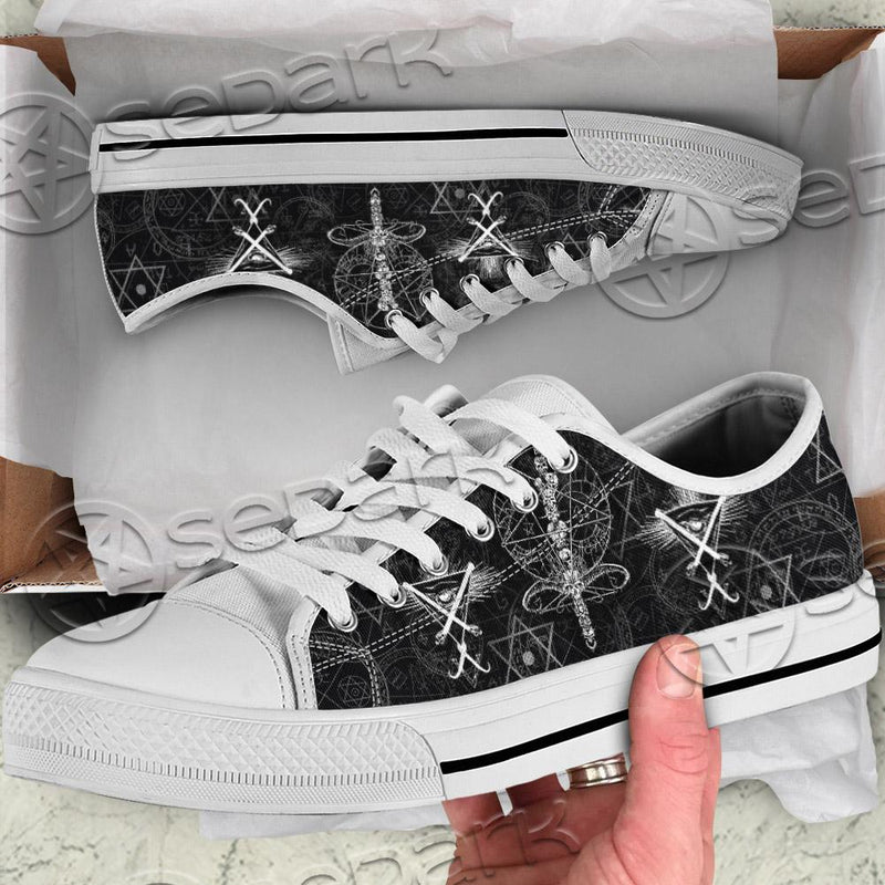 Theistic Satanism SED-0714 Unisex Canvas Shoes Low Top