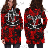 Red Sigil Baphomet SED-0718 Hoodie Dress