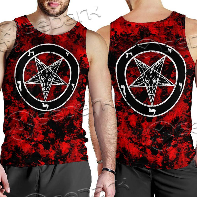 Red Sigil Baphomet SED-0718 Men Tank-tops
