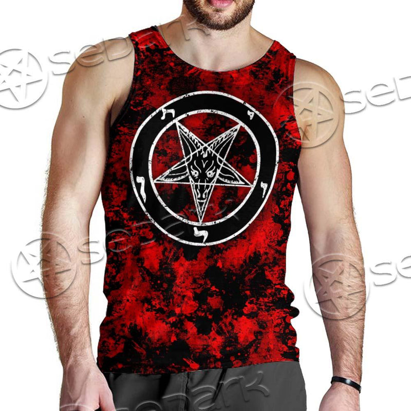 Red Sigil Baphomet SED-0718 Men Tank-tops