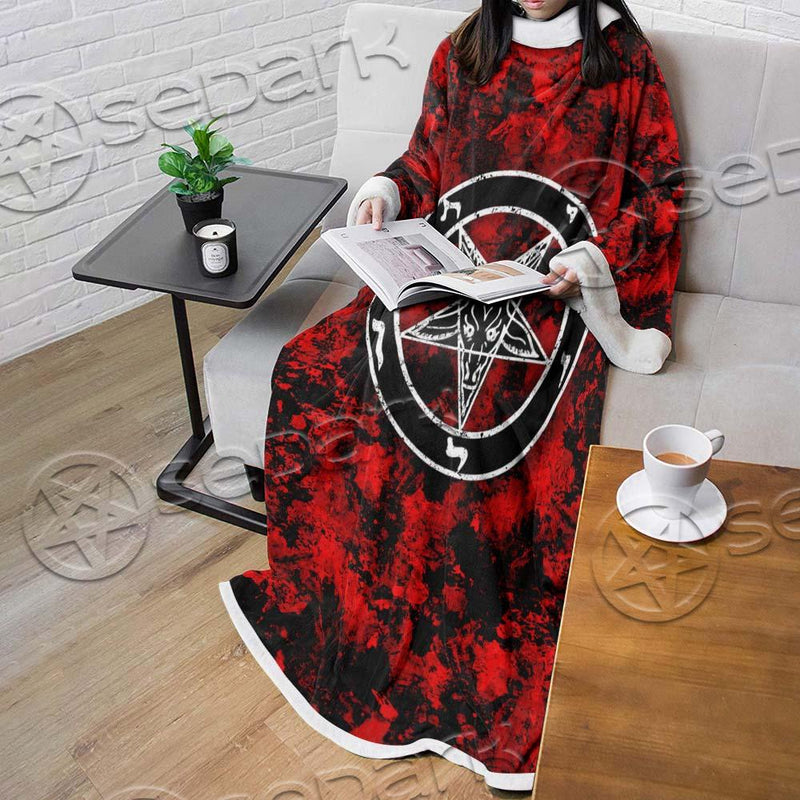 Red Sigil Baphomet SED-0718 Sleeved Blanket