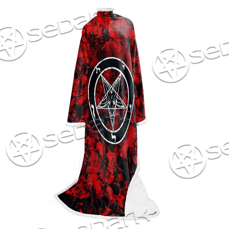 Red Sigil Baphomet SED-0718 Sleeved Blanket
