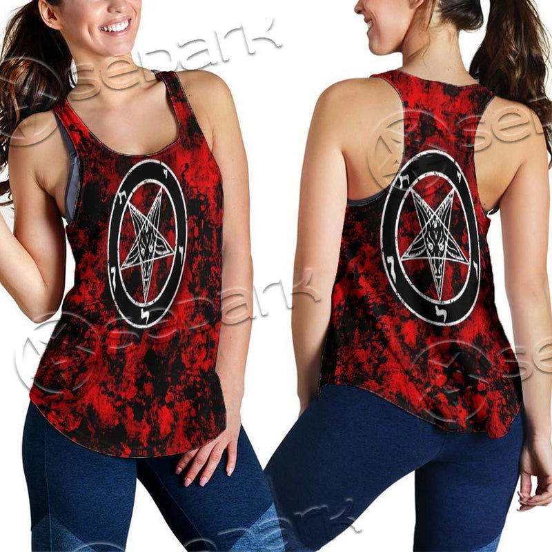Red Sigil Baphomet SED-0718 Women Tank Top