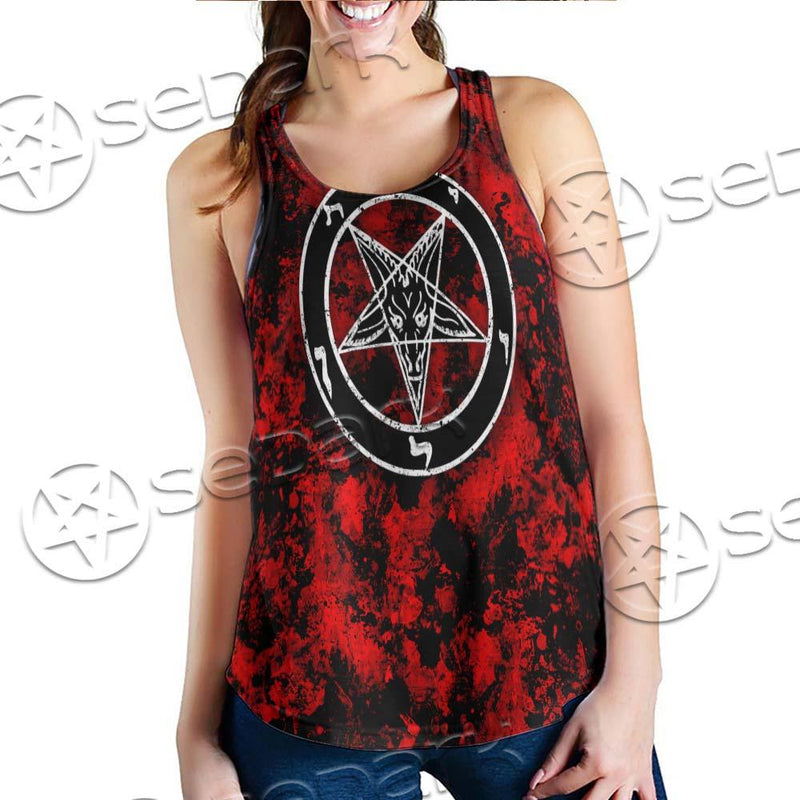 Red Sigil Baphomet SED-0718 Women Tank Top