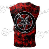 Red Sigil Baphomet SED-0718 Zip Sleeveless Hoodie