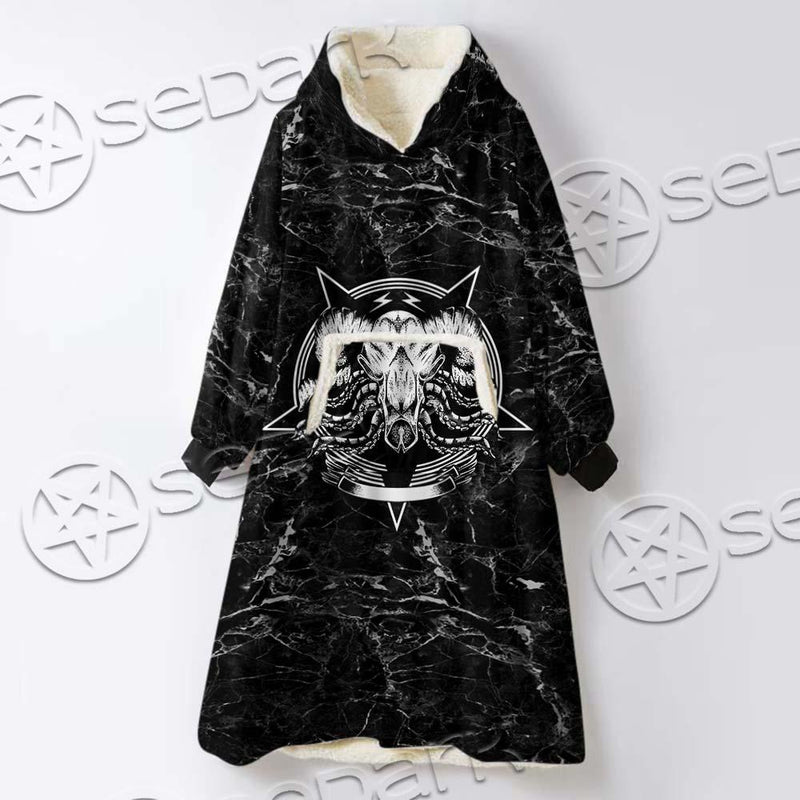 Hail Satan And Trust No One SED-0719 Oversized Sherpa Blanket Hoodie
