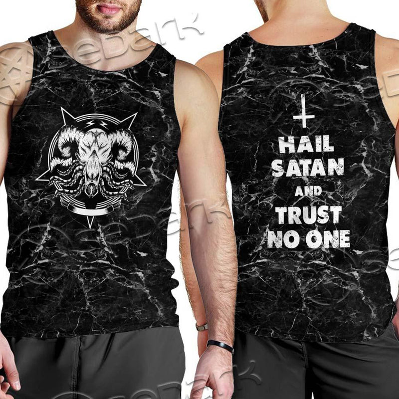 Hail Satan And Trust No One SED-0719 Men Tank-tops
