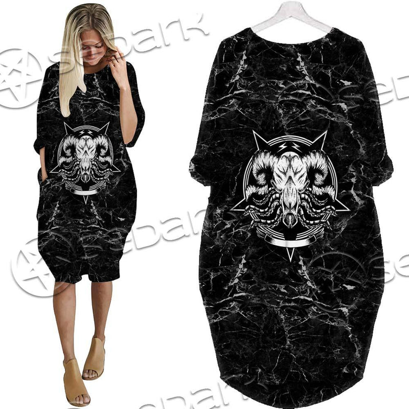 Hail Satan And Trust No One SED-0719 Batwing Pocket Dress