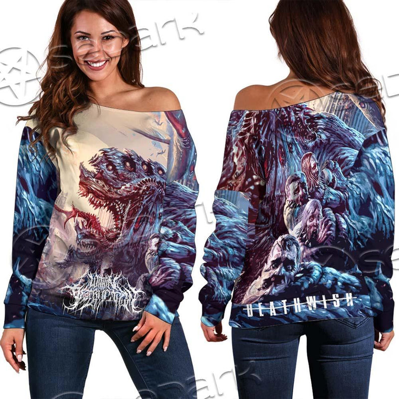 Satan Within Destruction SED-0721 Off Shoulder Sweaters