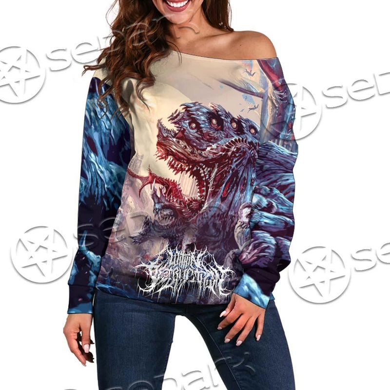 Satan Within Destruction SED-0721 Off Shoulder Sweaters