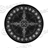 Vegvisir Navigation Compass Ancient SED-0725 Round Carpet