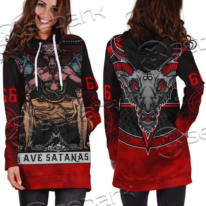 Satan Tarot Card SED-0726 Hoodie Dress