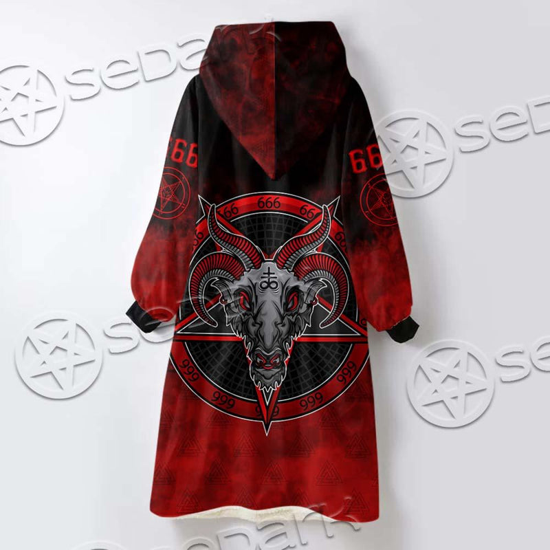 Satan Tarot Card SED-0726 Oversized Sherpa Blanket Hoodie