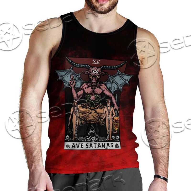 Satan Tarot Card SED-0726 Men Tank-tops