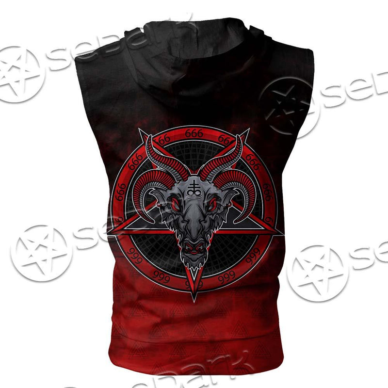 Satan Tarot Card SED-0726 Zip Sleeveless Hoodie