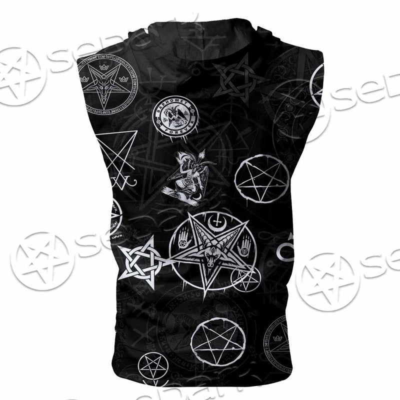 Baphomet Forever Occult SED-0732 Zip Sleeveless Hoodie