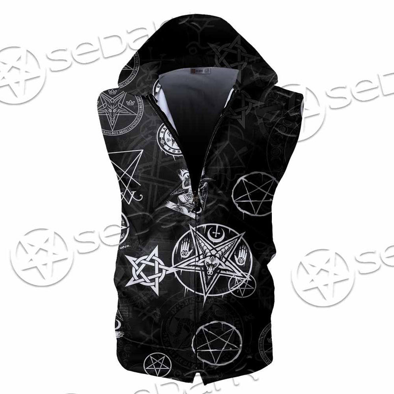 Baphomet Forever Occult SED-0732 Zip Sleeveless Hoodie