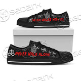 Satan Walks With Me SED-0734 Unisex Canvas Shoes Low Top