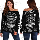 Gothic Spirit Board Ouija SED-0745 Off Shoulder Sweaters