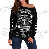 Gothic Spirit Board Ouija SED-0745 Off Shoulder Sweaters