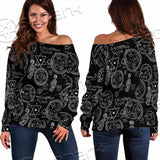 Gothic Witchy Occult SED-0747 Off Shoulder Sweaters