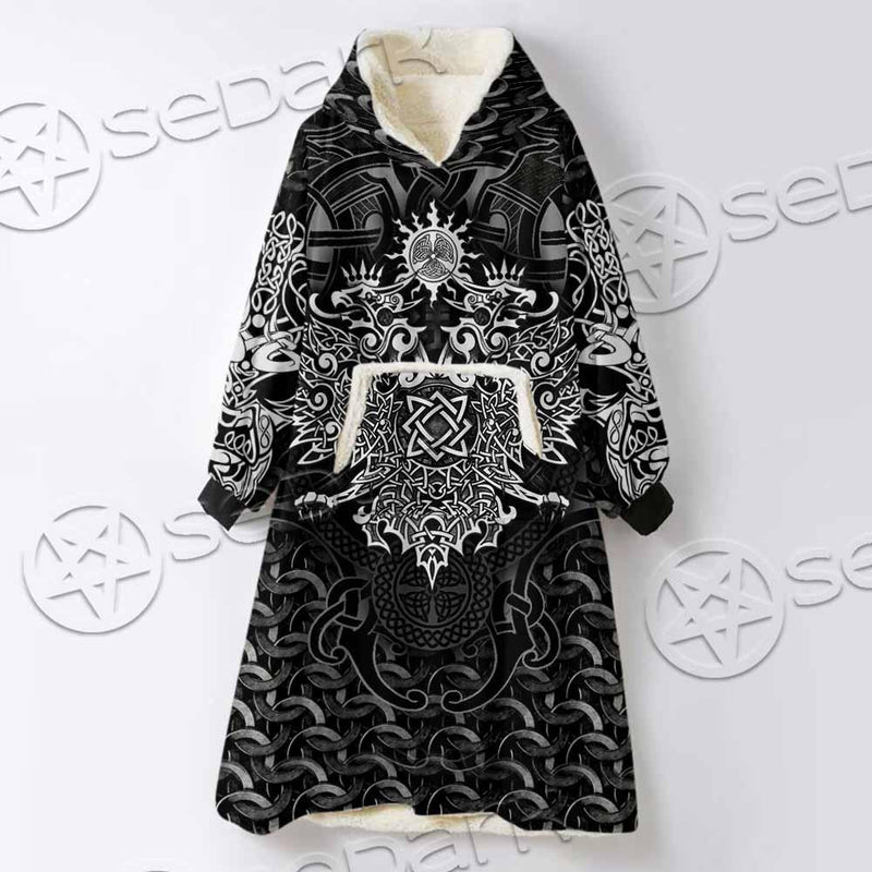 Viking Fenrir Wolf SED-0749 Oversized Sherpa Blanket Hoodie